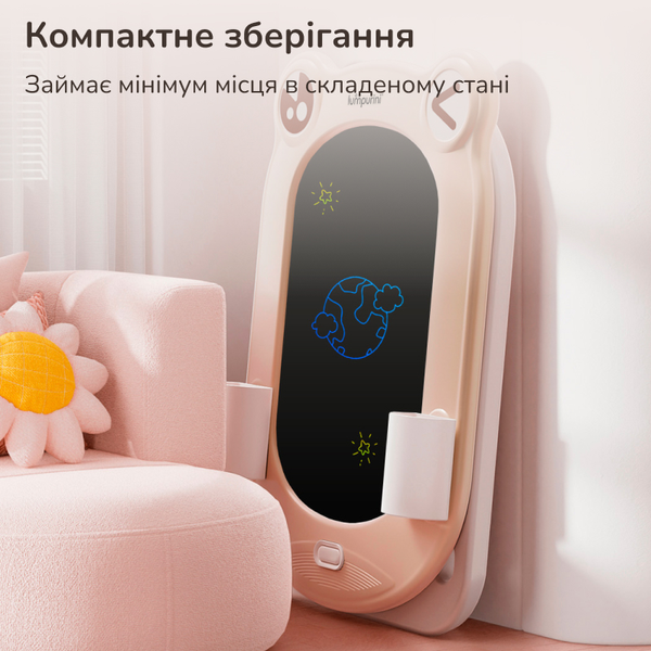 Дитячий мольберт двосторонній Lumpurini Frogodeo 3-в-1 з LCD екраном, магнітною дошкою для малювання, конструктором і регулюванням висоти, графічний планшет YBC-QWHB-005 фото