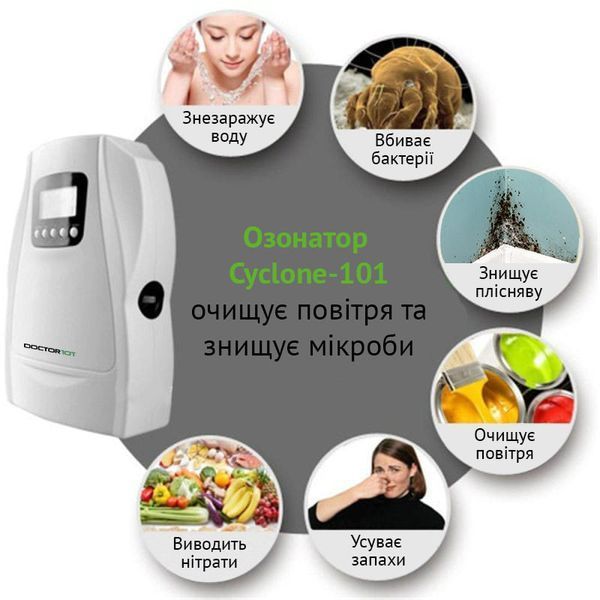 Потужний озонатор повітря, води та продуктів Doctor-101 Cyclone 3-в-1. Енциклопедія озонування у подарунок N202 фото