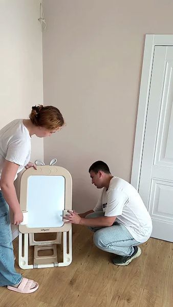 Дитячий мольберт зі стільцем 2-в-1 Lumpurini Missi Comodo. Магнітна дошка для малювання, маркерів C-HB027kw фото