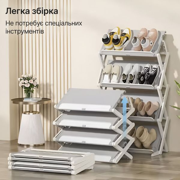 Полиця для взуття, підставка-органайзер пластикова 3-ярусна DF024 фото