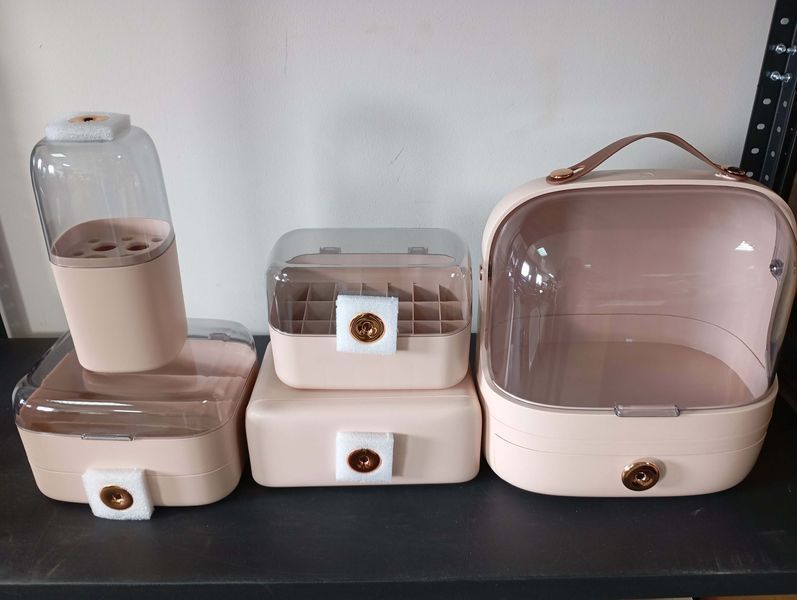 Настільний органайзер для косметики, прикрас Elegance Kit, б'юті бокс переносний, набір із 5 контейнерів. Переоцінка TF-13-sale фото